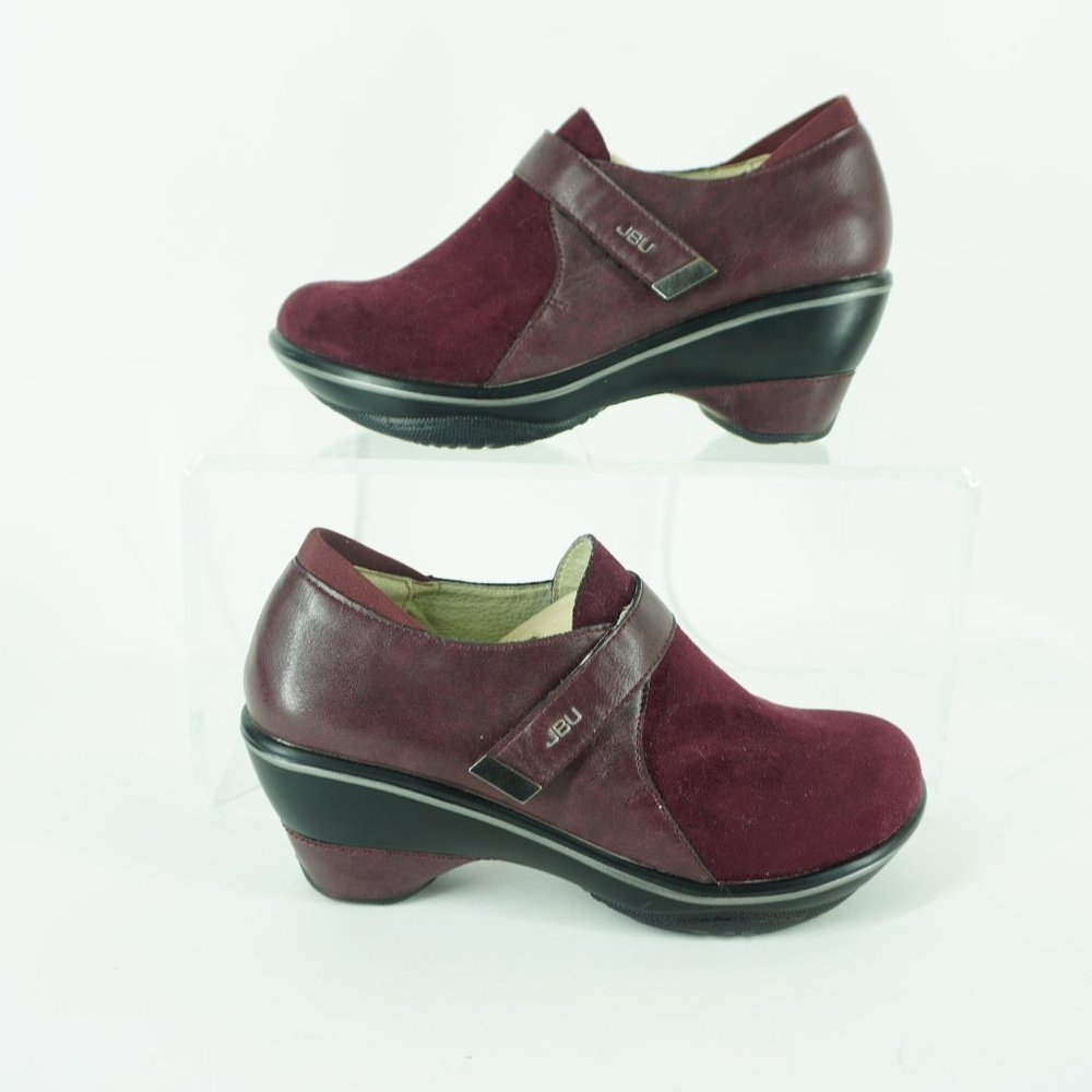 JBU by Jambu Sedona Wedge Shoes Womens Size 8 Burgundy Slip Ons Vegan